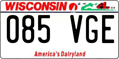 WI license plate 085VGE