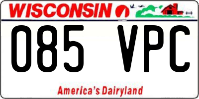 WI license plate 085VPC
