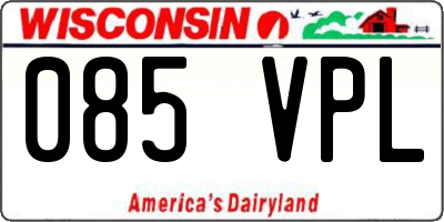 WI license plate 085VPL
