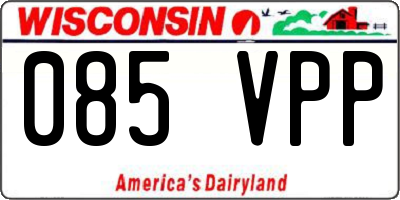 WI license plate 085VPP