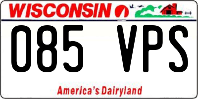 WI license plate 085VPS