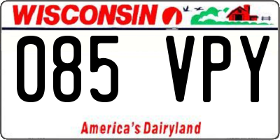 WI license plate 085VPY