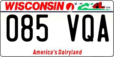 WI license plate 085VQA