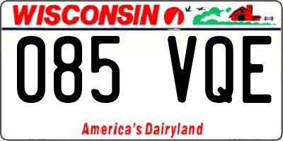 WI license plate 085VQE