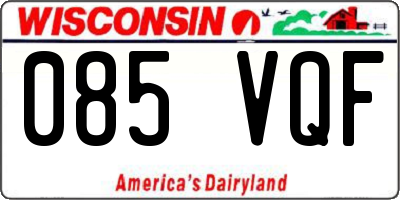 WI license plate 085VQF