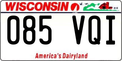 WI license plate 085VQI