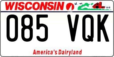 WI license plate 085VQK
