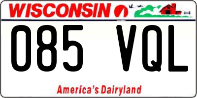 WI license plate 085VQL