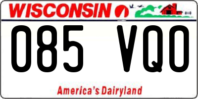 WI license plate 085VQO