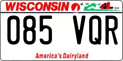 WI license plate 085VQR