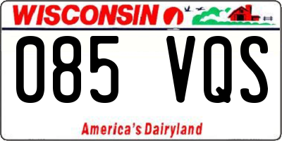 WI license plate 085VQS