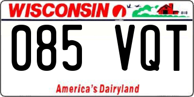 WI license plate 085VQT