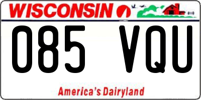 WI license plate 085VQU