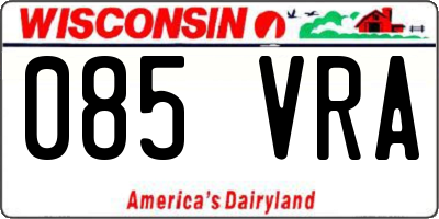 WI license plate 085VRA