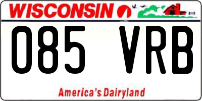 WI license plate 085VRB