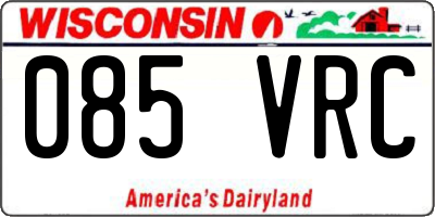 WI license plate 085VRC