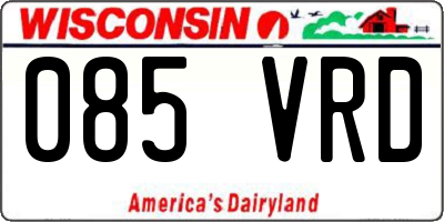 WI license plate 085VRD