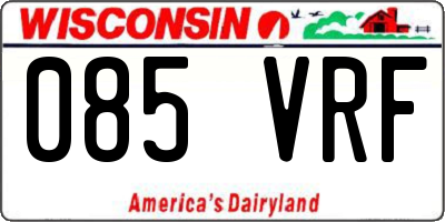 WI license plate 085VRF