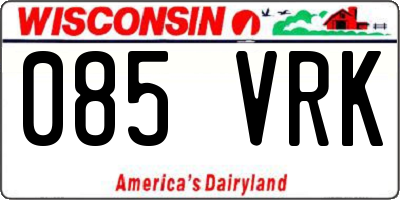WI license plate 085VRK