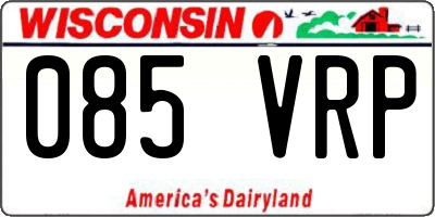 WI license plate 085VRP