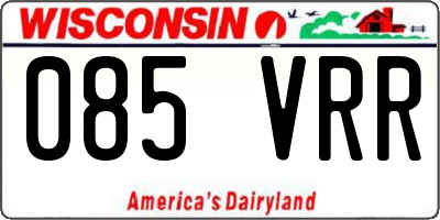 WI license plate 085VRR