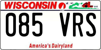 WI license plate 085VRS