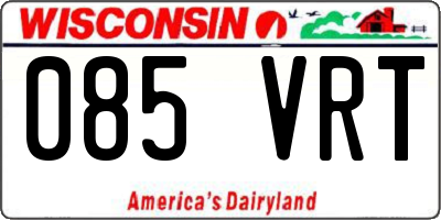 WI license plate 085VRT