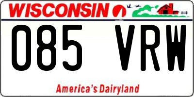 WI license plate 085VRW