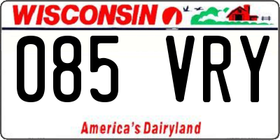 WI license plate 085VRY