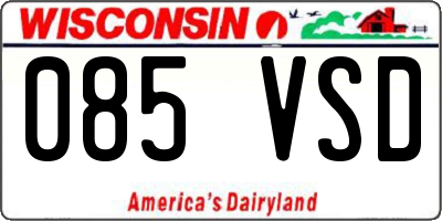 WI license plate 085VSD