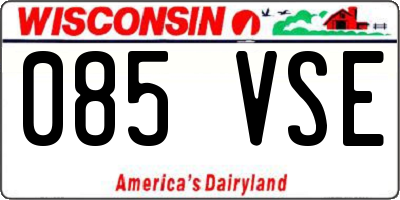 WI license plate 085VSE
