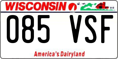 WI license plate 085VSF