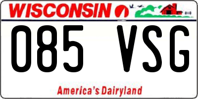 WI license plate 085VSG