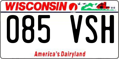 WI license plate 085VSH