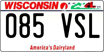 WI license plate 085VSL