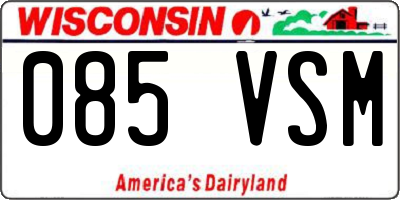 WI license plate 085VSM