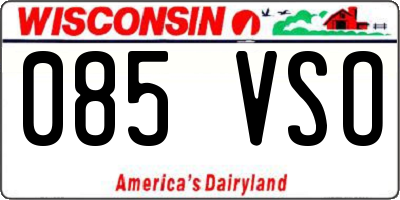 WI license plate 085VSO