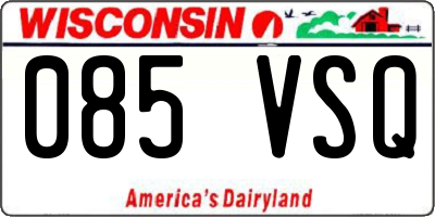 WI license plate 085VSQ