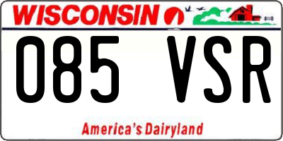 WI license plate 085VSR