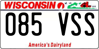 WI license plate 085VSS