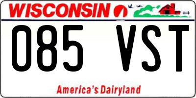 WI license plate 085VST