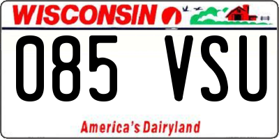 WI license plate 085VSU