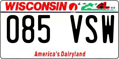 WI license plate 085VSW