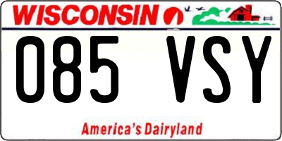 WI license plate 085VSY