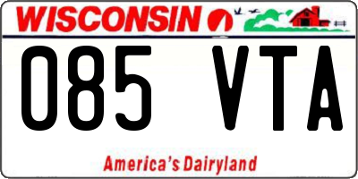 WI license plate 085VTA