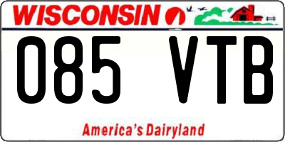 WI license plate 085VTB
