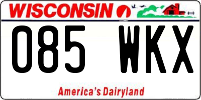 WI license plate 085WKX