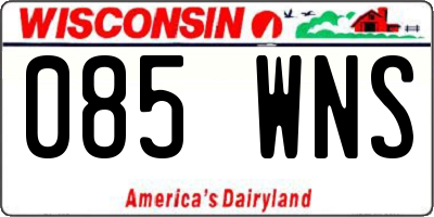 WI license plate 085WNS