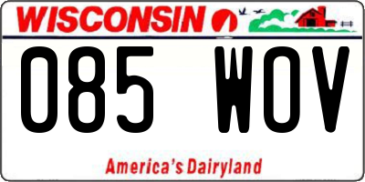 WI license plate 085WOV