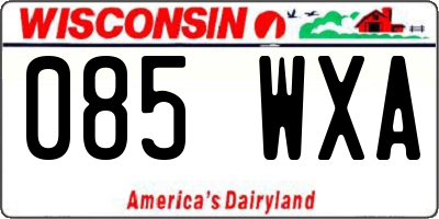 WI license plate 085WXA